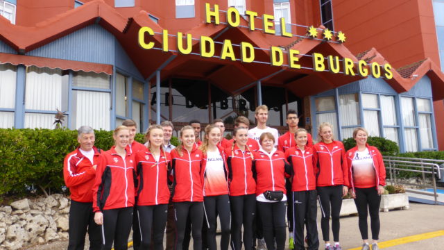 Team outside hotel